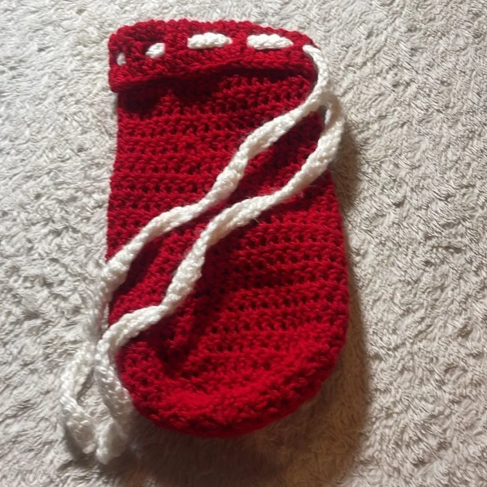 Hand knitted bottle cover
